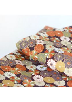 Kiku violet cotton fabric