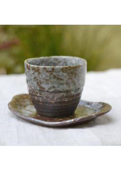 Shino fuki teacup with saucer 270ml