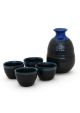 Graphite and navy blue sake set