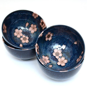 Hanami navy blue ricebowl set 300ml