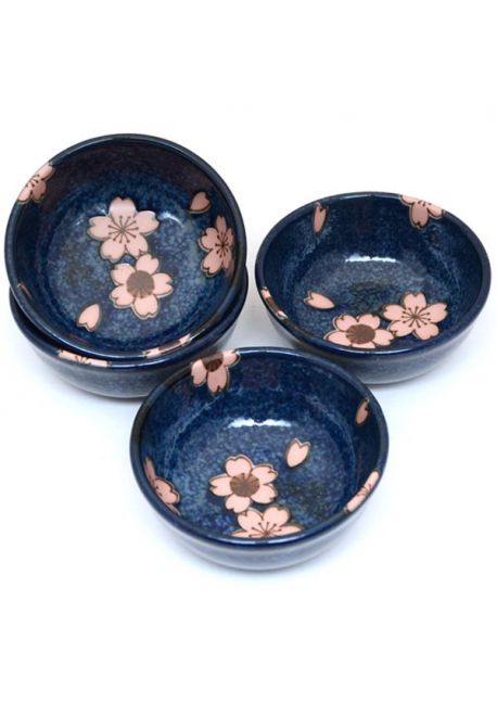 Hanami navy blue saucers set