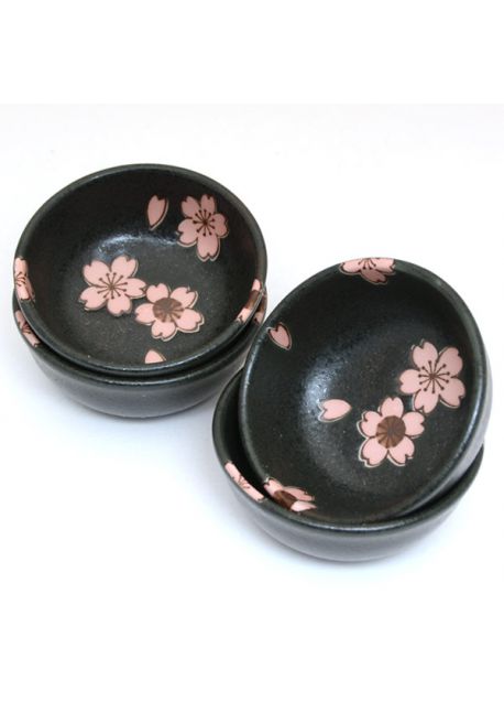 Hanami black saucers set