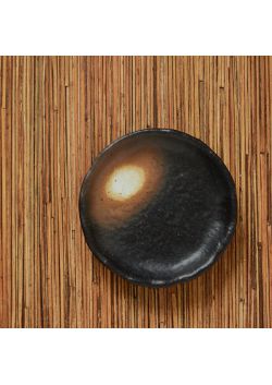 Small plate dark brown oboro 11cm