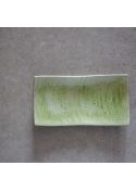 Rectangular plate light green hiwa 20x10cm