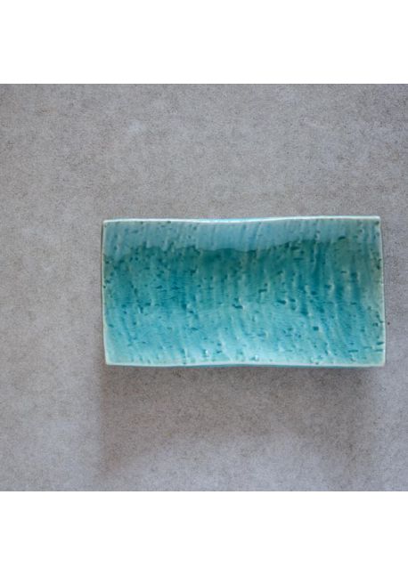 Rectangular plate blue sea 20x10cm