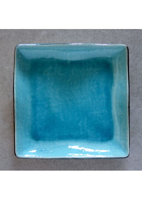 Square plate turquoise 23x23cm