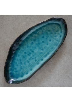 Leaf shape turquoise 36x16cm