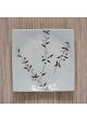 Plate sakura square white 17cm