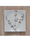 Plate sakura square white 17cm