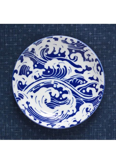 Porcelain plate shiranami waves 20cm