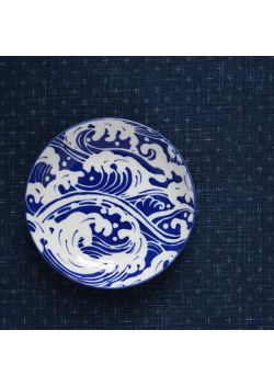 Porcelain plate shiranami waves 16cm