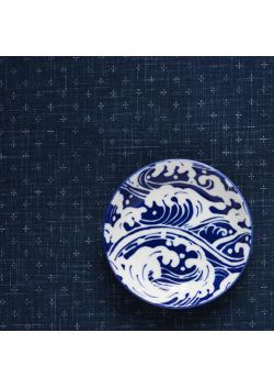 Porcelain saucer shiranami waves 12cm