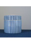 Porcelain vessel with lid tokusa stripes 220ml