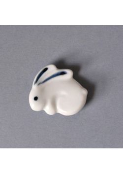 Porcelain chopsticks rest rabbit usagi navy blue