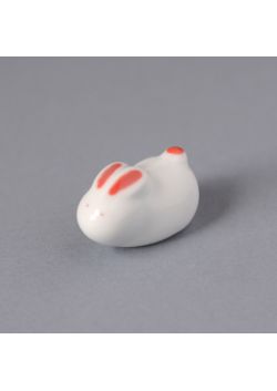 Porcelain chopsticks rest rabbit usagi red