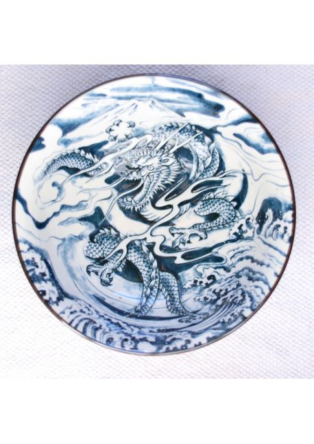 Porcelain ramen bowl blue dragon 1000ml