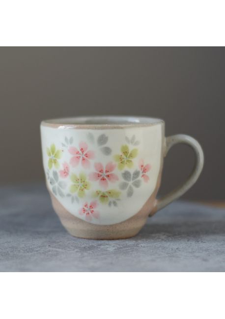 Hana chirashi green and pink mug 300ml
