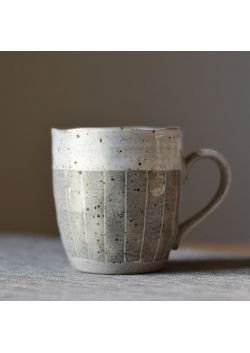 Grey and white stripes mug 330ml
