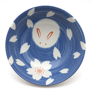 Miska na ramen królik usagi mochi niebieska 1100ml