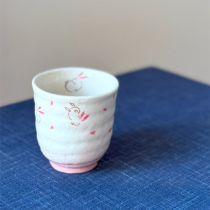 Yunomi cup rabbits - usagi - pink 200ml