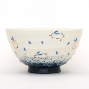 Bowl rabbits - usagi - navy blue 300ml