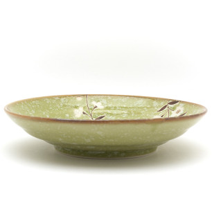 Sakura green deep plate 23 cm