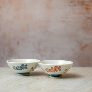 Komplet porcelanowych miseczek sakura