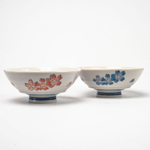 Set of porcelain sakura bowls