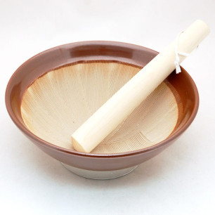 Suribachi mortar bowl brown...