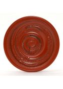 Plastic saucer "wood" red