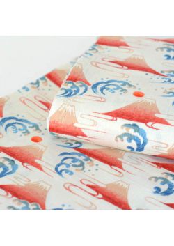 Tkanina bawełniana fujisan biało - czerwona