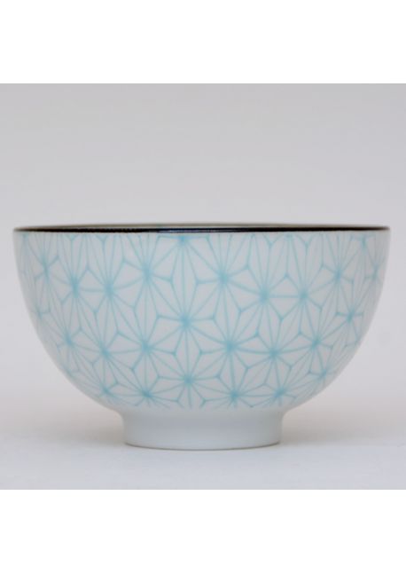 Porcelain ricebowl asanoha blue
